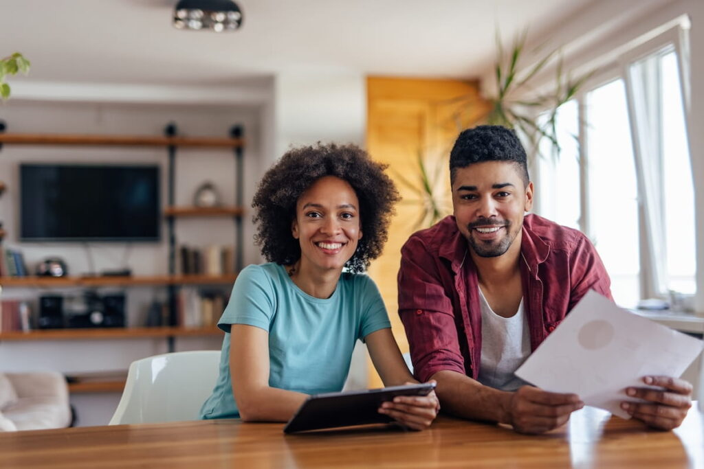 Couple in a home office